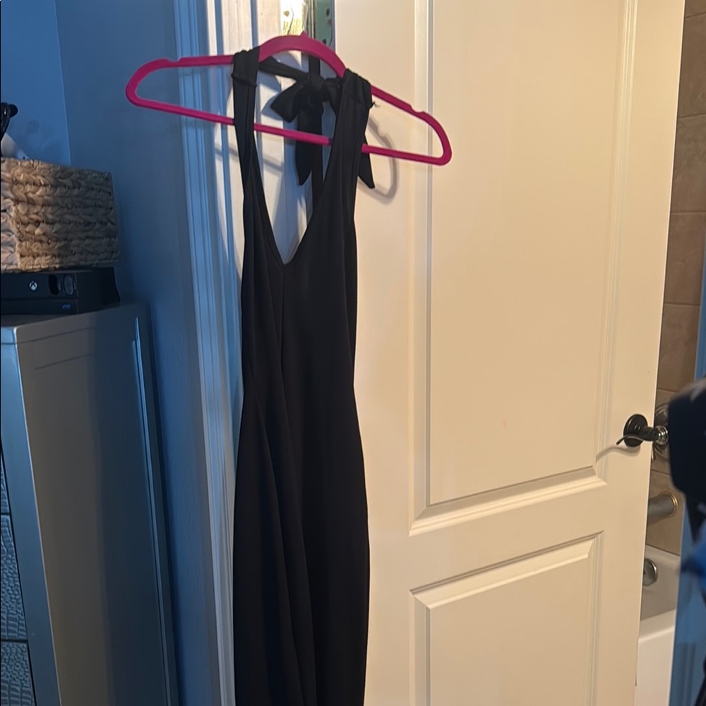 Nasty Gal Black Halter Sheath Dress